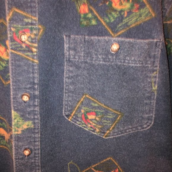 VTG Eddie Bauer Outdoor Print Heavyweight Overshirt Jacket - Picture 2 of 10